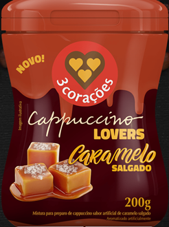 3Coracoes Cappuccino Caramelo Salg 24x200g